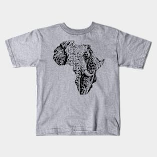 African Elephant in Shape of Africa Kids T-Shirt